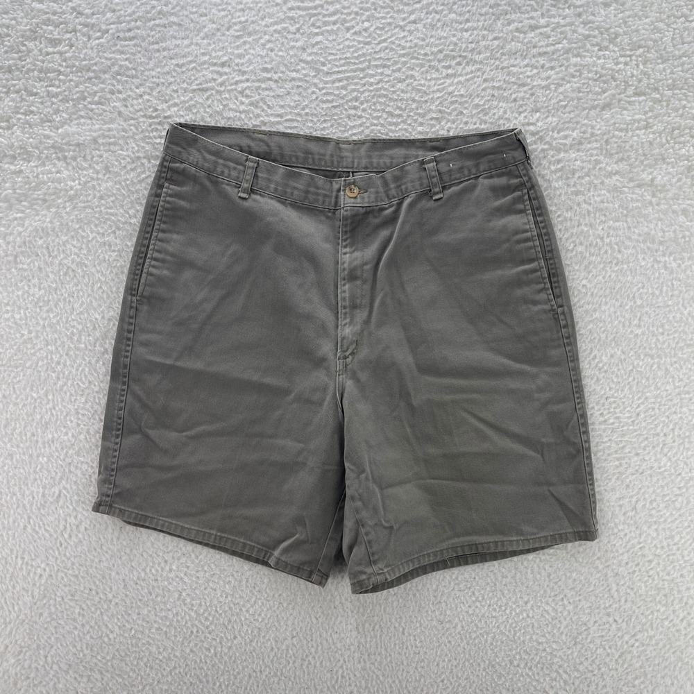 Vintage Duck Head Shorts Mens 34* Gray 8" Flat Front Chino Preppy Ivy Old Money